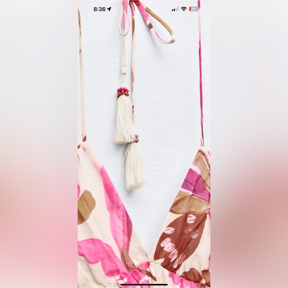 NWT zara long print dress size small multicolored - Picture 7 of 7